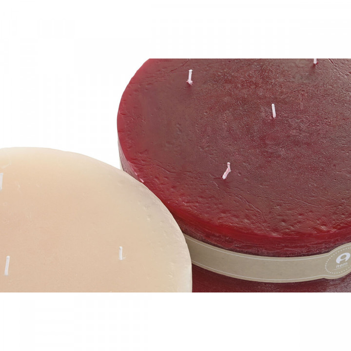 Bougie Home ESPRIT Rouge Crème Noël 25 x 25 x 10 cm (2 Unités)