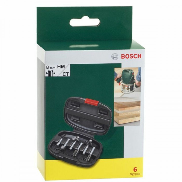 Kit de fraises multiusages BOSCH 8 mm 6 Pièces