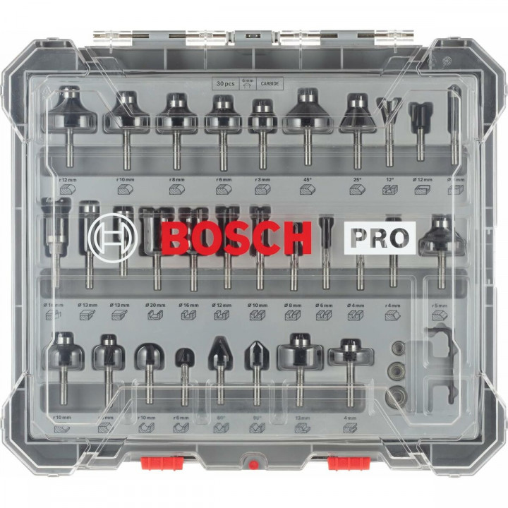 Multipurpose router bit set BOSCH 30 Pieces