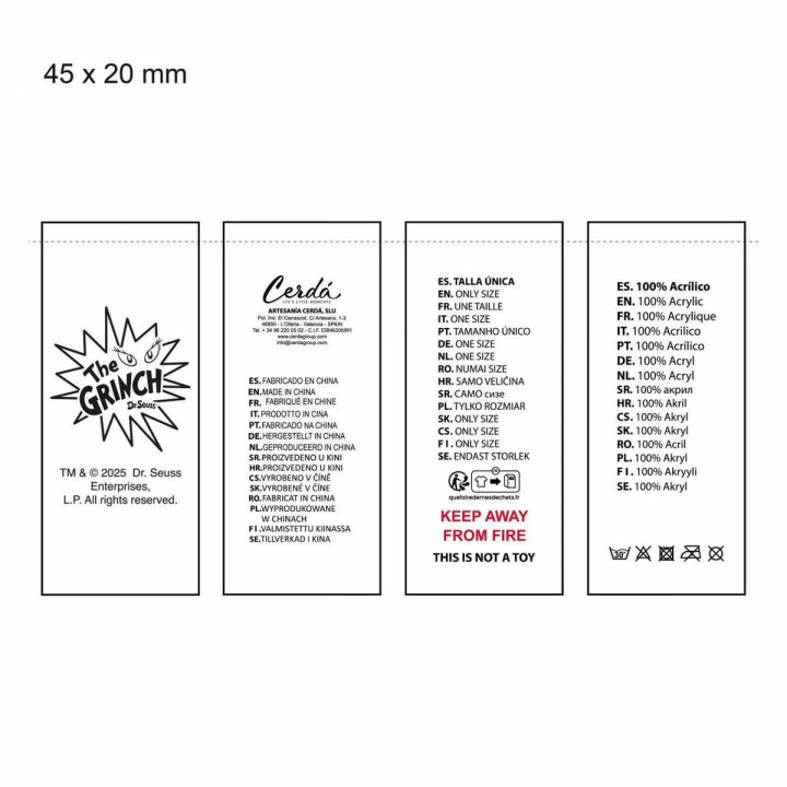 Gorro Infantil The Grinch Rojo