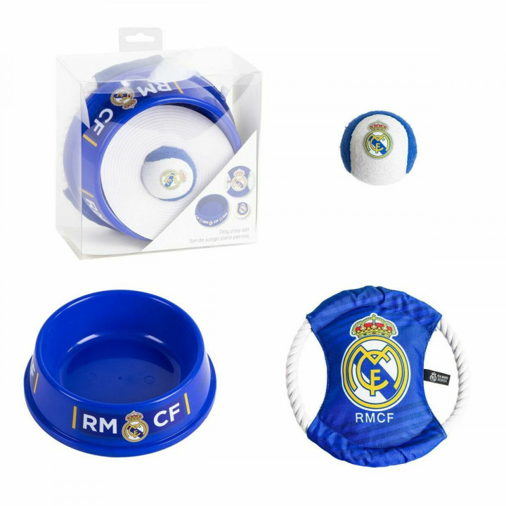 Welcome Gift Set for Dogs Real Madrid C.F. Blue 21,0 x 21,0 x 8,8 cm 3 Pieces