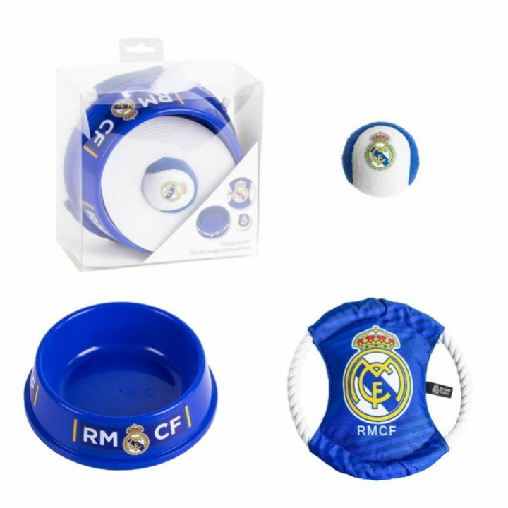 Willkommensgeschenkset für Hunde Real Madrid C.F. Blau 21,0 x 21,0 x 8,8 cm 3 Stücke
