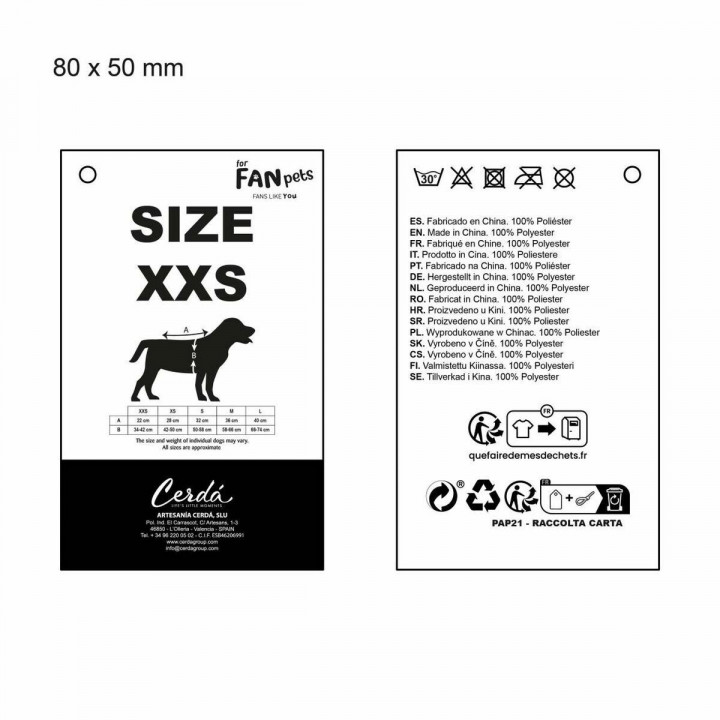 Jersey para Perro Real Madrid C.F. Blanco XS