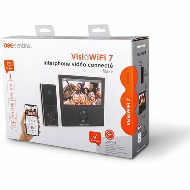 Interphone Vidéo Intelligent SCS SENTINEL VisioWifi Noir noir