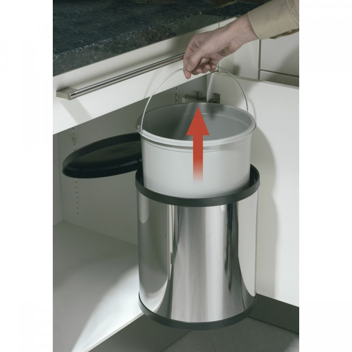 Mülltonne Hailo Compact-Box Stahl 15 L Schwarz Grau Integrierbar