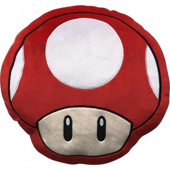 Cuscino Mario Bros 43 x 3 x 43 cm Bianco Rosso Poliestere Fungo