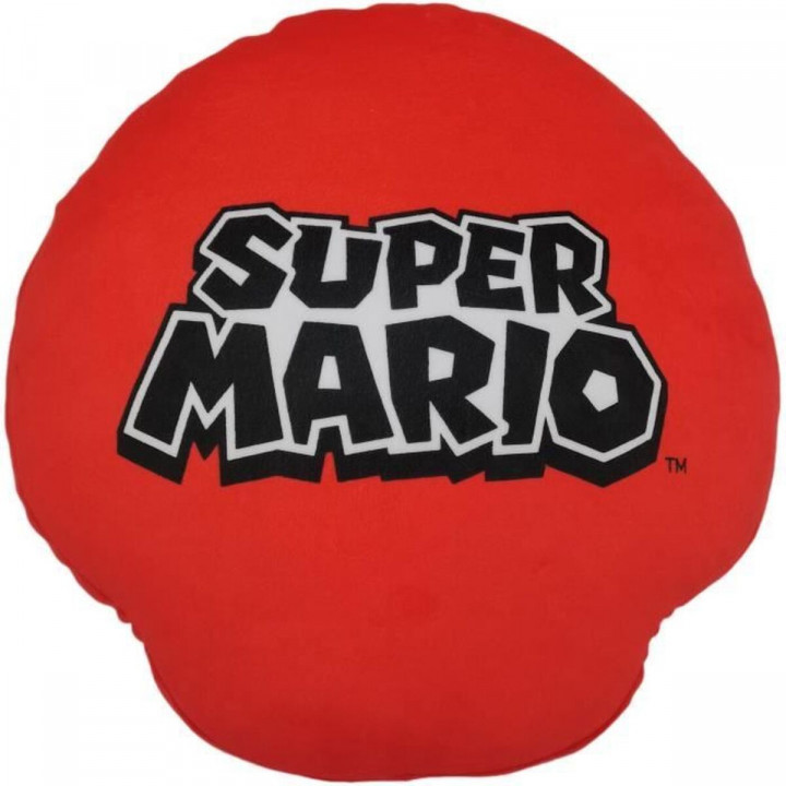 Kissen Mario Bros 43 x 3 x 43 cm Weiß Rot Polyester Pilz