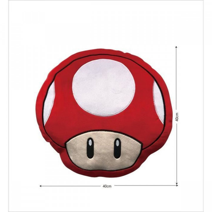 Kissen Mario Bros 43 x 3 x 43 cm Weiß Rot Polyester Pilz