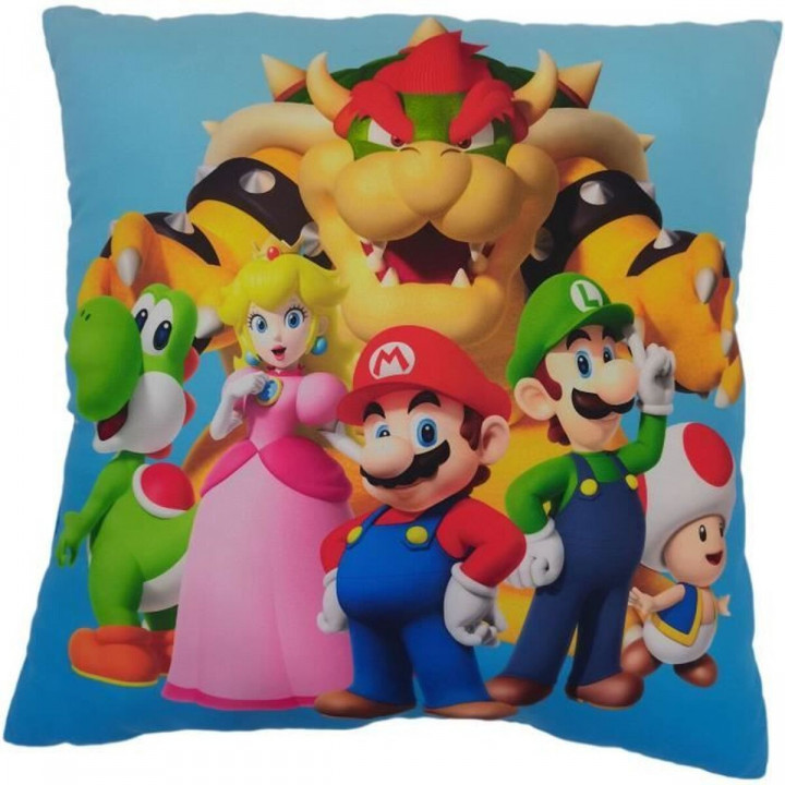 Cuscino Mario Bros 41 x 3 x 39 cm Multicolore Poliestere Per bambini