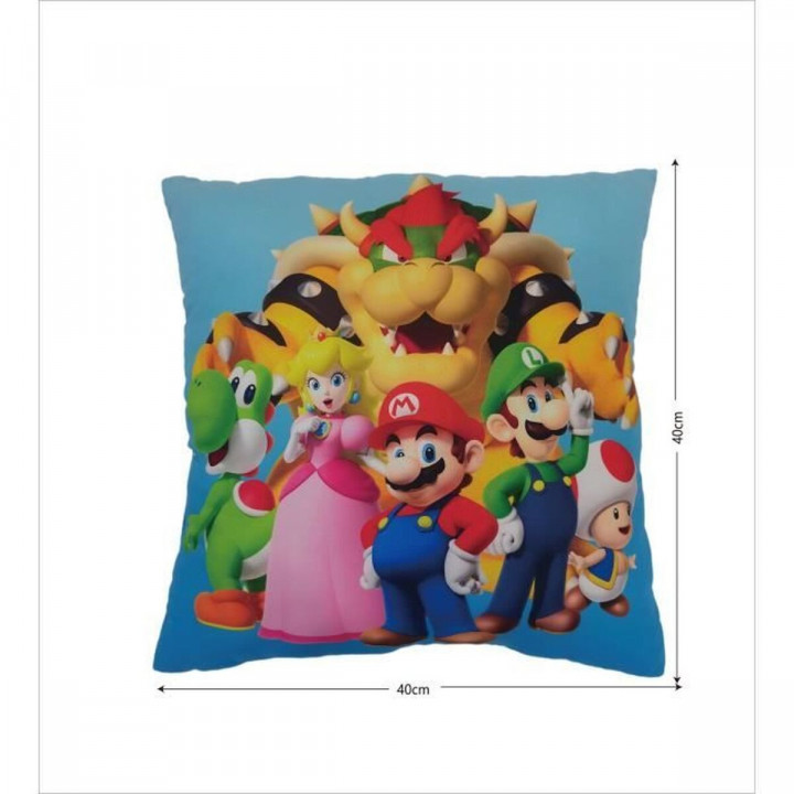 Coussin Mario Bros 41 x 3 x 39 cm Multicouleur Polyester Enfant