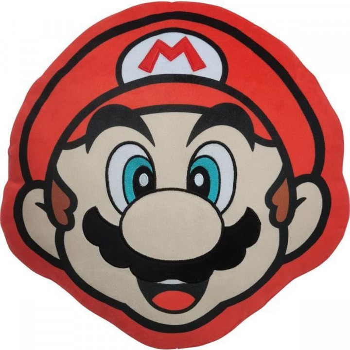Cuscino Mario Bros 41 x 3 x 41 cm Azzurro Bianco Marrone Nero Rosso Beige Poliestere Viso