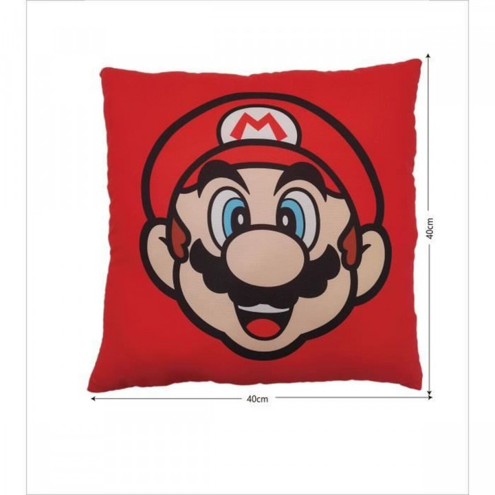 Coussin Mario Bros 39 x 3 x 41 cm Multicouleur Polyester Imprimé Enfant