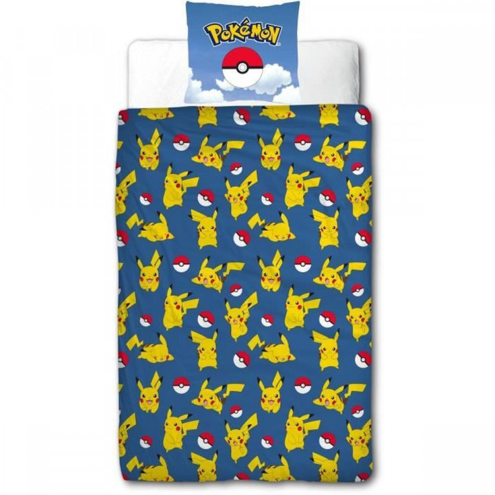 Parure de couette Pokémon 25 x 4 x 30 cm Multicouleur Lit 2 persones 2 Pièces