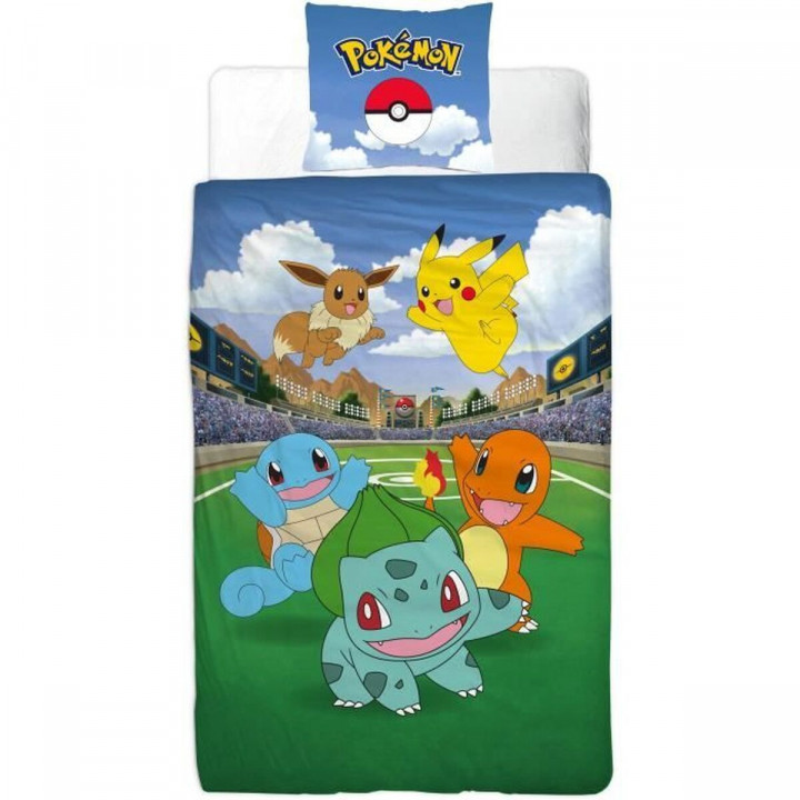 Dekbedovertrek set Pokémon 25 x 4 x 30 cm Multicolour Bed van 140 2 Onderdelen