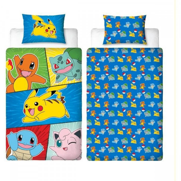Parure de couette Pokémon Multicouleur Lit 2 persones 2 Pièces