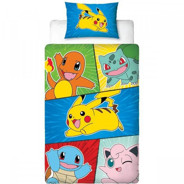 Parure de couette Pokémon Multicouleur Lit 2 persones 2 Pièces