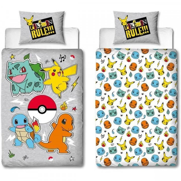Bettbezug-Set Pokémon Grau Double size 2 Stücke
