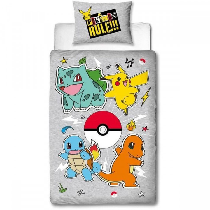 Juego de funda nórdica Pokémon Gris Cama de 140 2 Piezas