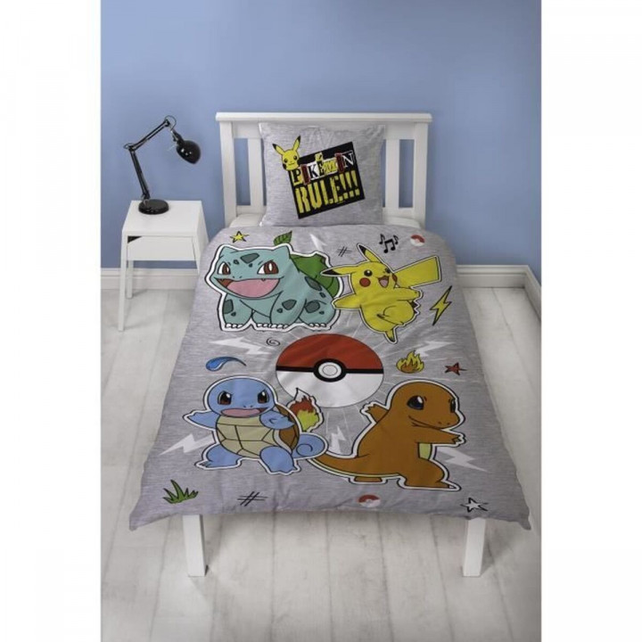 Juego de funda nórdica Pokémon Gris Cama de 140 2 Piezas