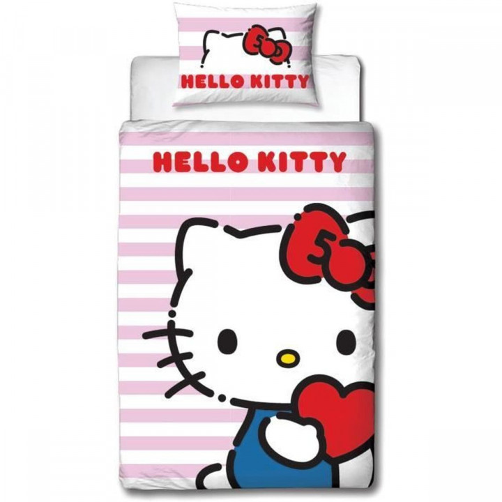 Bettbezug-Set Hello Kitty 25 x 5 x 30 cm Rosa Double size 2 Stücke