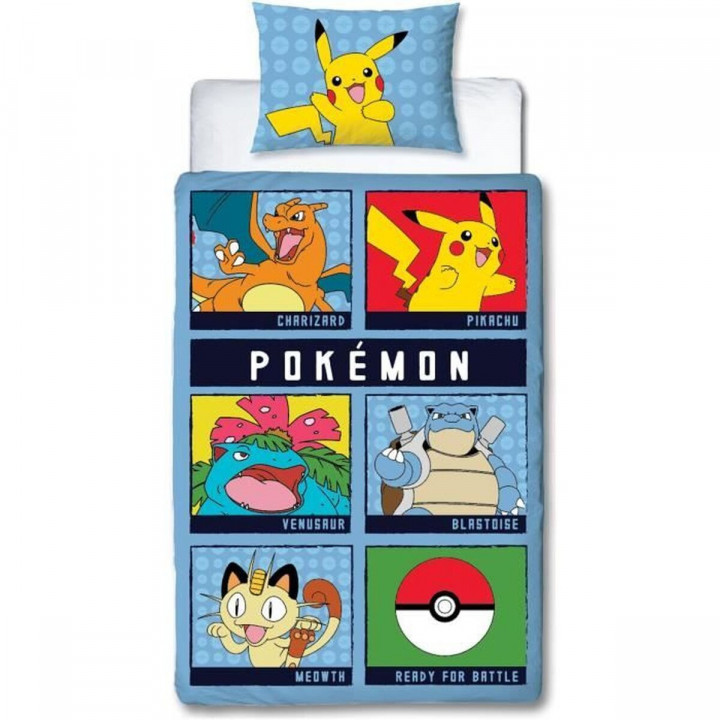 Duvet cover set Pokémon Multicolour Double 2 Pieces