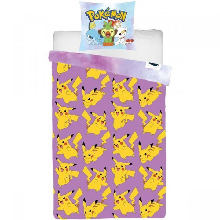 Parure de couette Pokémon Multicouleur Lit 2 persones 2 Pièces