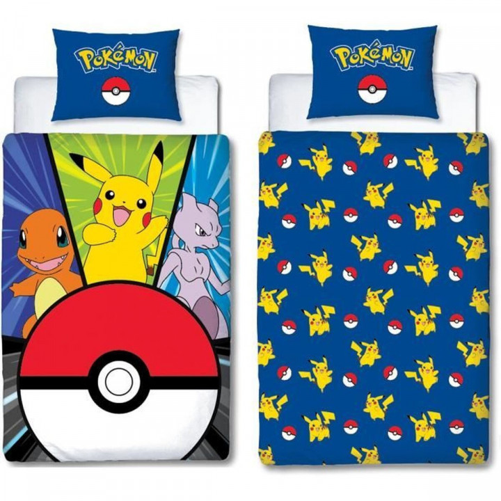 Juego de funda nórdica Pokémon Amarillo Blanco Rojo Cama de 140 2 Piezas