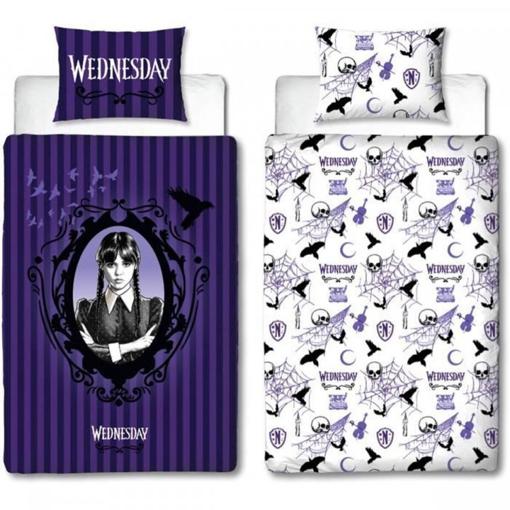 Set di copripiumino Wednesday Multicolore Ala francese 2 Pezzi