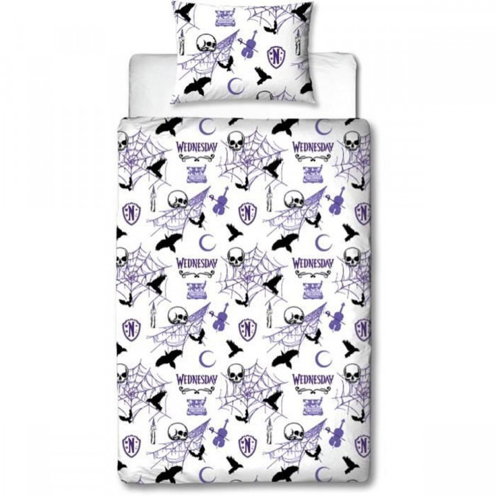 Set di copripiumino Wednesday Multicolore Ala francese 2 Pezzi