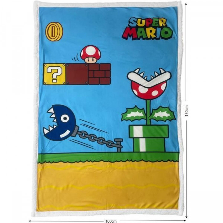 Coperta Mario Bros 31 x 8 x 31 cm Multicolore Quadri scozzesi