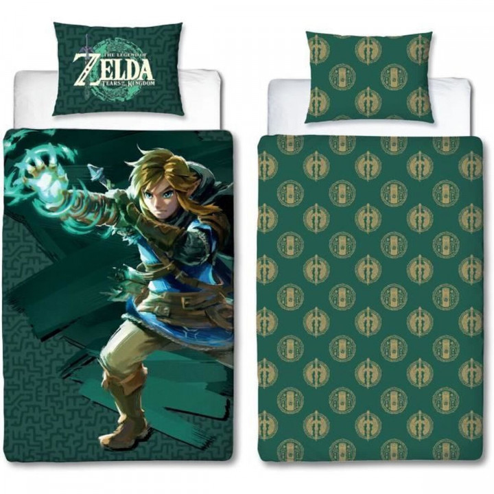 Dekbedovertrek set The Legend of Zelda 25 x 5 x 30 cm Multicolour Bed van 140 2 Onderdelen