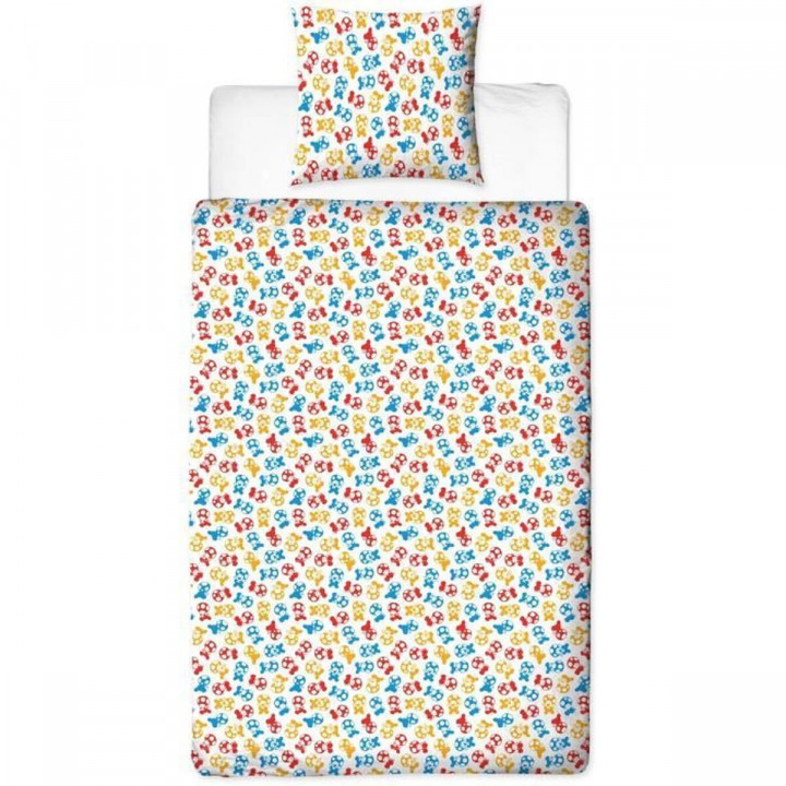 Dekbedovertrek set Mario Bros 25 x 4 x 30 cm Blauw Bed van 140 2 Onderdelen