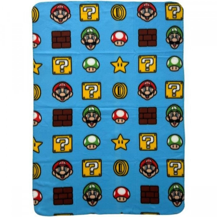Couverture Mario Bros Multicouleur Carreaux Ecossais