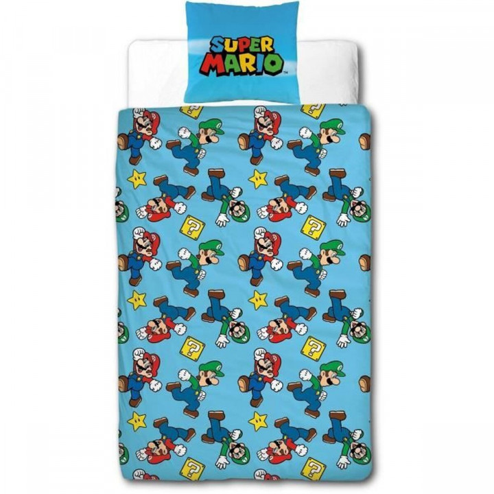 Parure de couette Mario Bros Multicouleur Lit 2 persones 2 Pièces