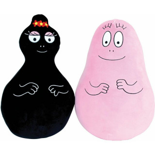 Kussenset Jemini Barbapapa & Barbamama Zwart Roze 40 cm Pluche 2 Onderdelen