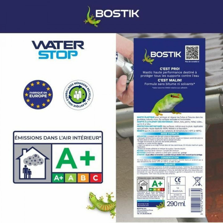 Silicone Bostik Gris Polyuréthane Plastique